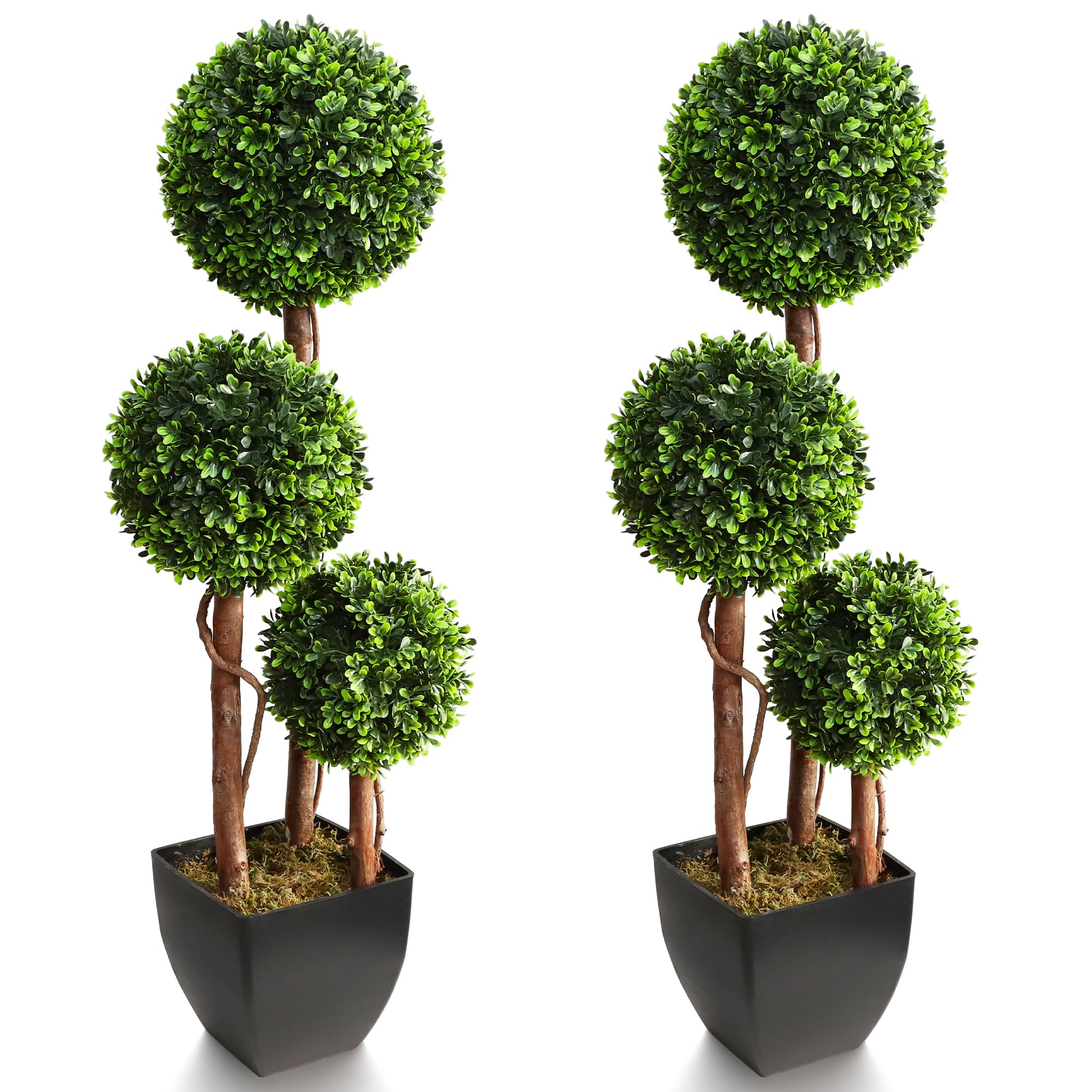 Amazon.com - Outdoor Artificial Boxwood Ball Topiaries Trees, 3ft